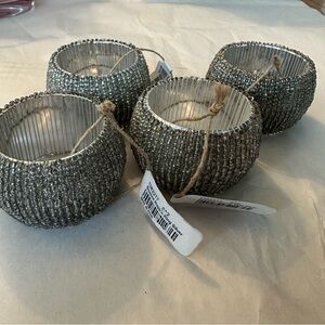 West Elm Metallic Beaded Napkin Rings